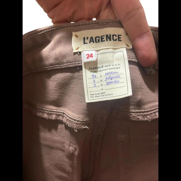 L’Agence Margot Coated Crop High Rise Skinny Jeans Bronzed Foil - Picture 5 of 8